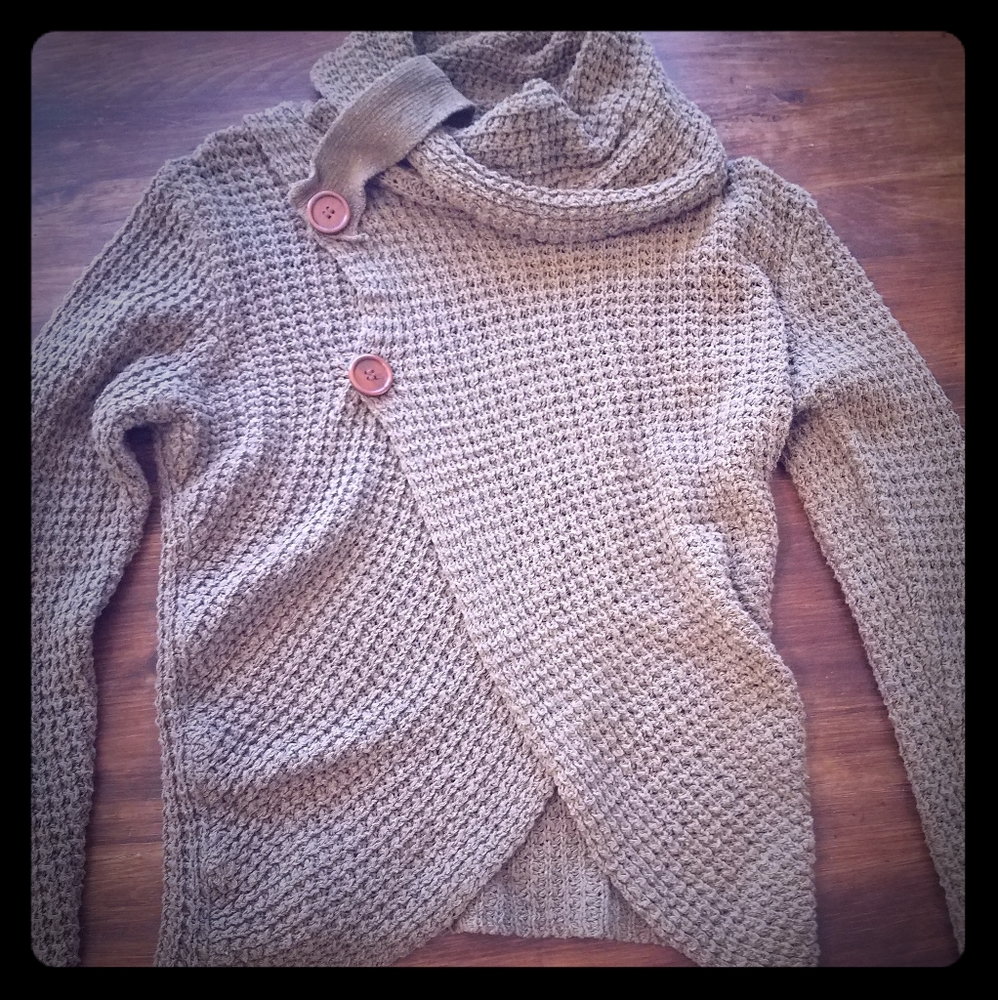 Asymmetrical hunter green sweater